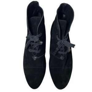 Vintage Yves Saint Laurent Black Suede Leather Lace Up Ankle Boots Spain